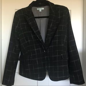 Black crosshatch jacket with elbow patches